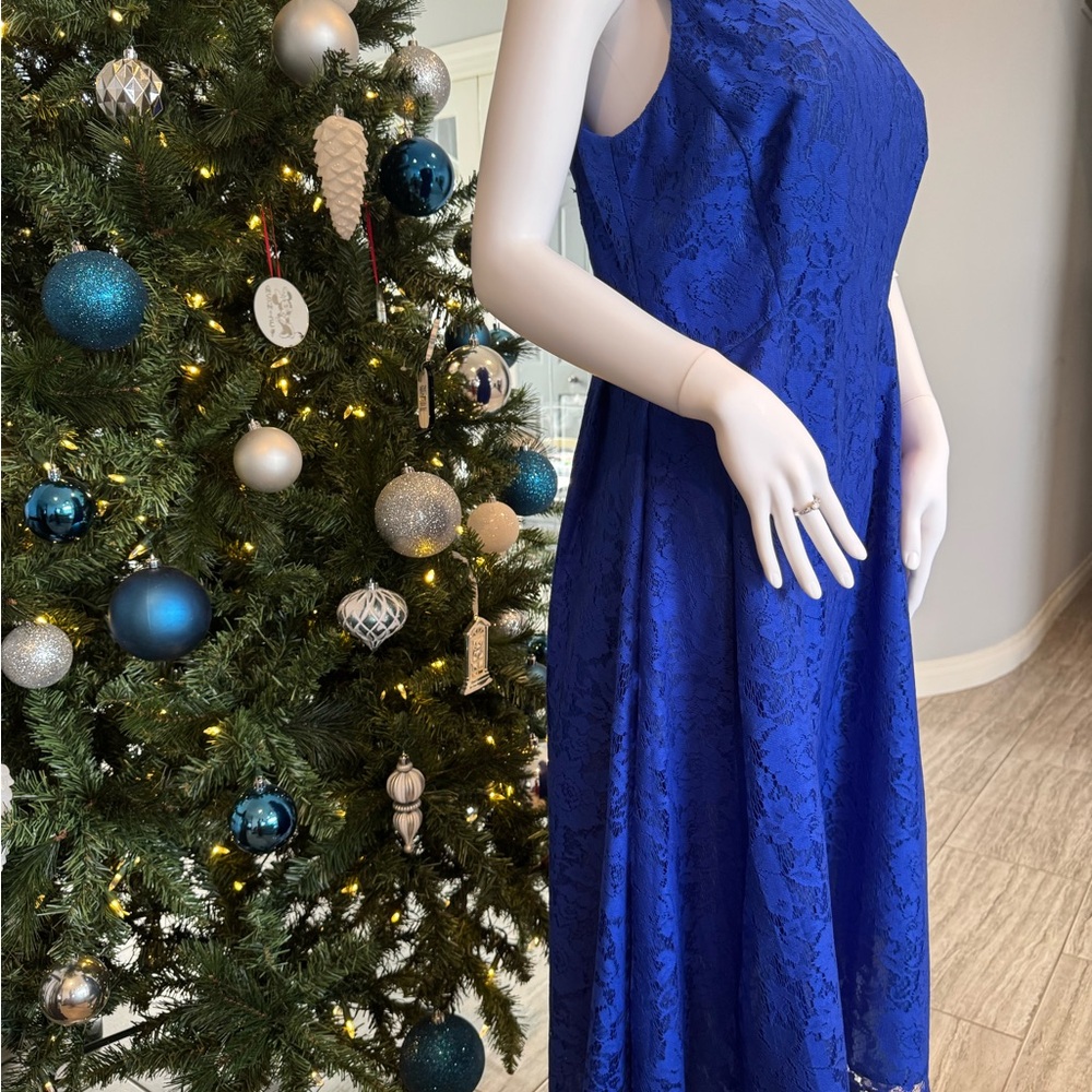 Gabby Skye Cobalt Blue Lace Midi Dress - Picture 9 of 12